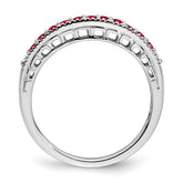 14k White Gold Ruby and Diamond Band